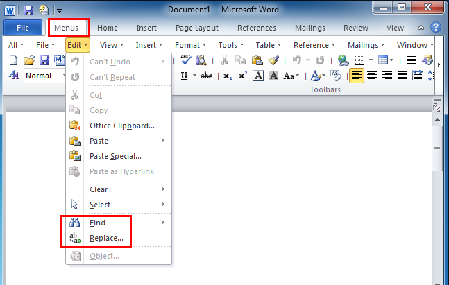 replace text in word document